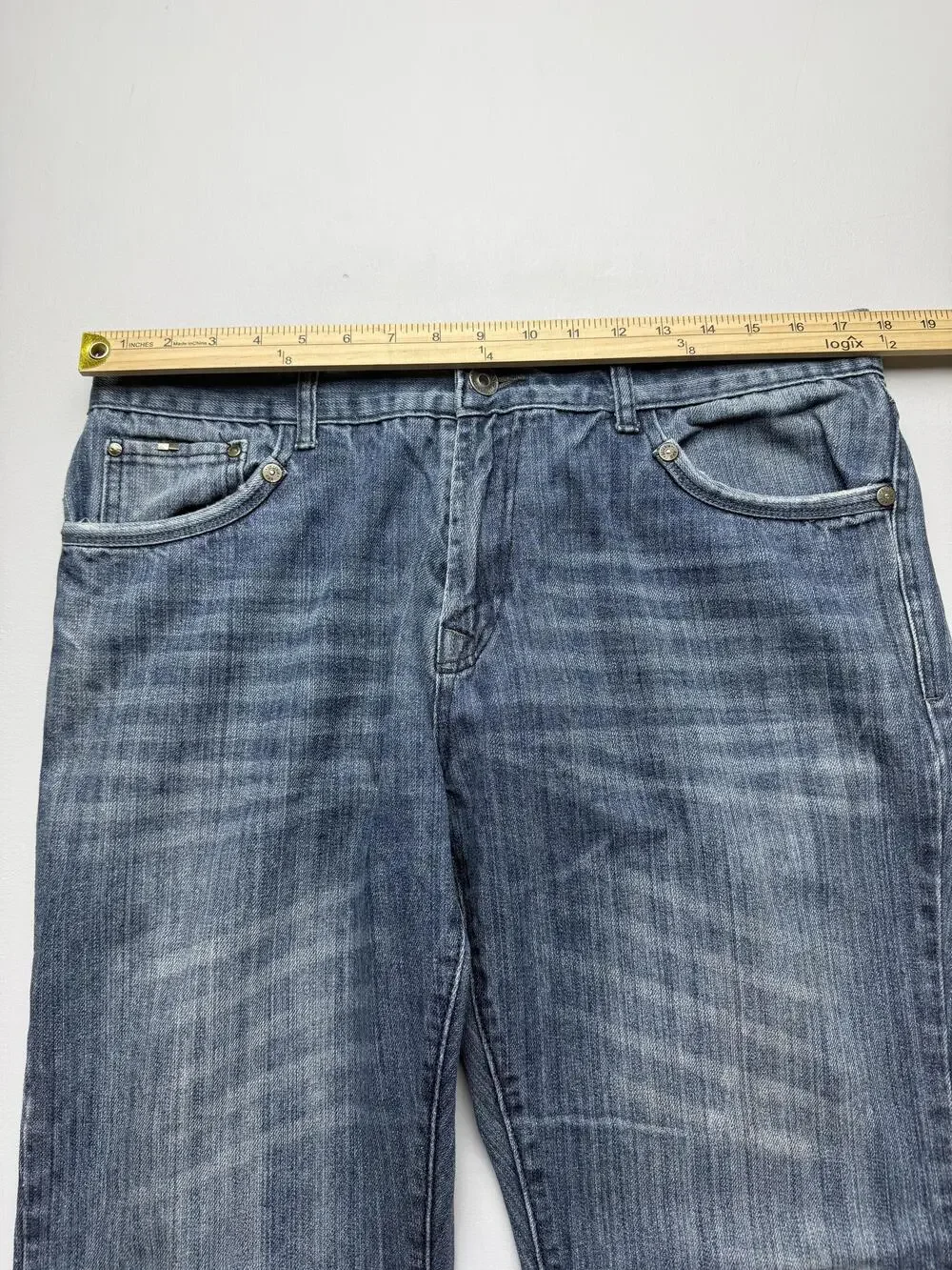 Do Denim Jeans Mens 36x32 Blue Med Wash Denim Relaxed Straight Casual RA-058